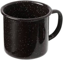 Load image into Gallery viewer, enameled steel camping mug, red or black
