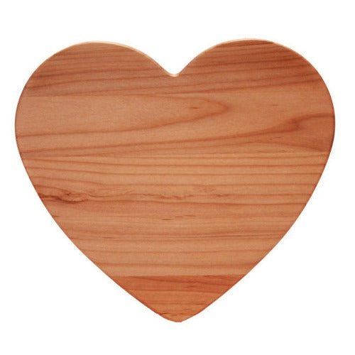 medium heart-shaped solid red alder board, 11x11