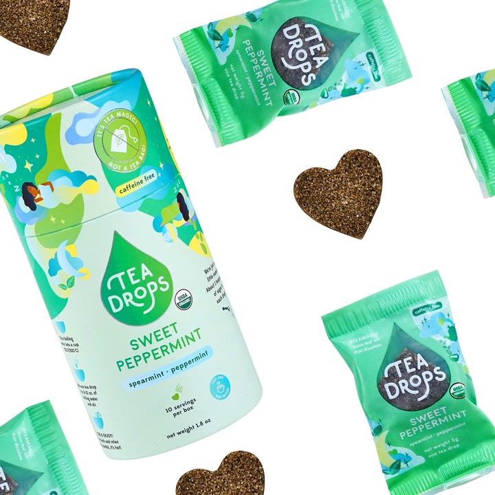 Tea Drops - Sweet Peppermint (individual heart-shaped drops) x2